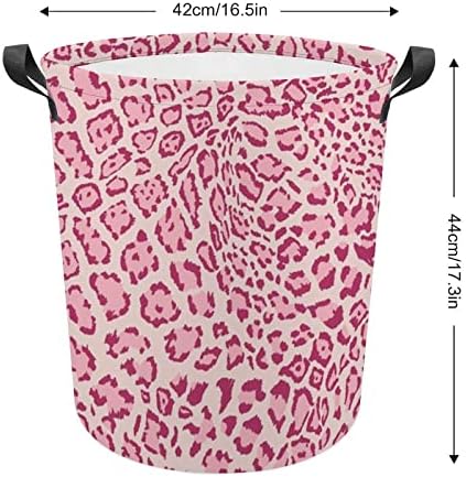 Cesta de lavanderia leopardo sexy 03 cesto de lavanderia com alças cesto dobrável Saco de armazenamento de roupas sujas para quarto, banheiro, livro de roupas de brinquedo