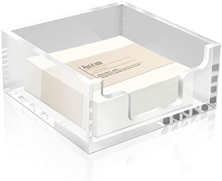 Fansunta 3 x 3 Cristal Clear Acrílico Porta de bloco de notas pegajas de bloco de bloco de bloco de notas para o dormitório para dormitórios e organização da mesa de escritório （1 pacote）