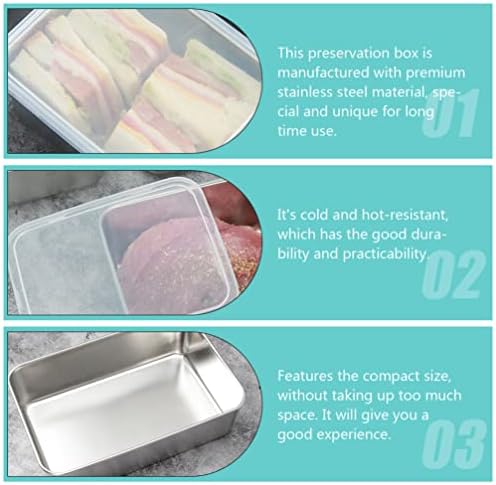 Recipientes de lanches para crianças do quedaol para o recipiente de alimentos de aço inoxidável empilhável: preservação de alimentos caixa de bento hermético para geladeira de geladeira