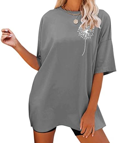 Tampas de verão de tamanho grande para mulheres, padrão de letra de manga curta O trecho de camiseta