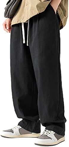 Calças casuais de miashui trabalham calças casuais do vento masculino de perneiras soltas e soltas