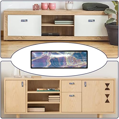 Guerotkr 4 PCs, maçanetas de armário de retângulo, botões de armário, botões de cômodos, alças para armários e gavetas, padrão de marmoreio abstrato de graffiti