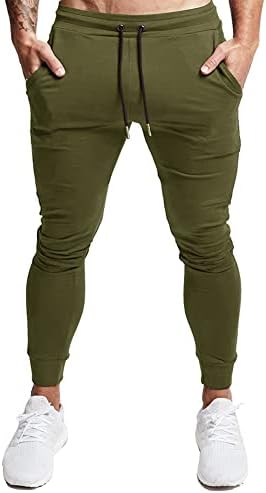 Buxkr Men Slim Joggers Workout Pants for Gym Running and Bodybuilding Athletic Bottom Sortlants