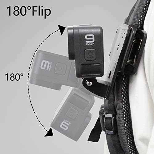 Haoyou Backpack Strap Mount Rick Clip, 360 graus Ajustável compatível com a GoPro Hero11,10, 9, 8, 7, 6, 5, 4,