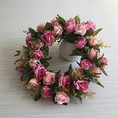 Grinalda grossa de 17 polegadas de duas cores de rosa de rosa grinaldas para decoração de porta