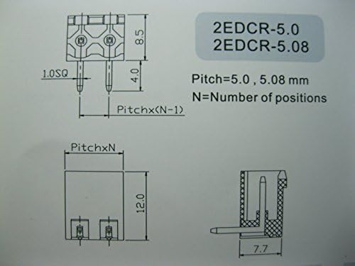 40 PCs Tipo de trava de 12 via de 12 vias/pino 5.08mm de parafuso conector de bloco de parafuso de cor verde 2edcd-5.08a-2edcr