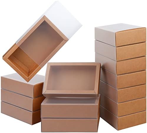 26 PCS Gaveta de retângulo Kraft Caixas pequenas caixas de papelão presentes para festas de festas,