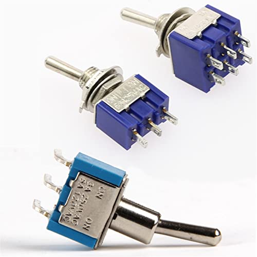 Interruptores industriais 2pcs interruptores de 6 mm Miniature Toggle switch único pólo duplo mini tampa