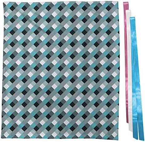 Bolsa de presente de aqua e cinza lunarável, padrão de quadra com quadros diagonais Rhombus Lattice,