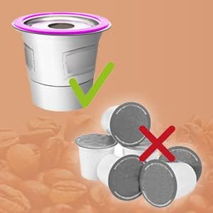 Copos reutilizáveis ​​para Keurig K-Cup 2.0 e 1,0 cafeteira, vagens de filtro recarregável, aço inoxidável