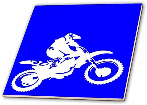 3drose Motorx silhueta de bicicleta de terra silhueta branca - azulejos