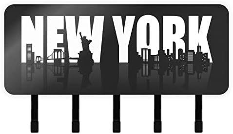 Sletend New York Lady Liberty Montada com parede e porta-correio, suporte de chave com 5 ganchos-chave,
