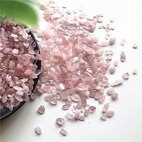 Qiaononai zd1226 50g 5-7mm natural rosa rosa rosa quartzo cristal lascas de pedra de cascalho lascas de rocha Lucky curando pedras naturais e minerais caiu pedras