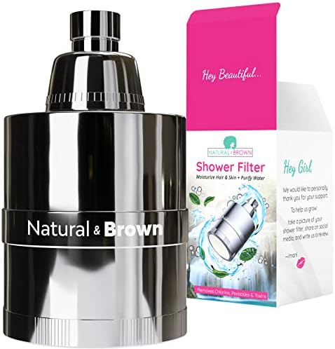 Filtro de chuveiro natural e marrom - Cabelo natural e produto da pele para mulheres, hidratar, detangler, encolhimento