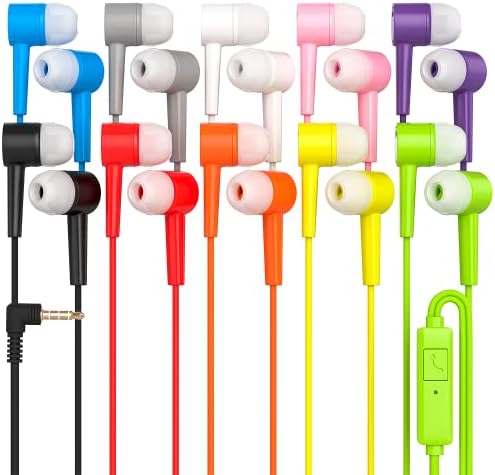 RedskyPower 100 pacote de várias cores Micri -Wired Microfone Earbud fones de ouvido, fones de