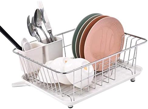 Jahh prato de secagem rack, prateleiras de prato com utensílio de drenagem suporte de utensílio de tamanho