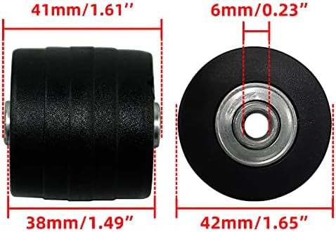NC Jifeijidian Bagage Soutcase Rodas de substituição 360 Spinner desgaste Kits de ferramentas de reparo de lançador de borracha resistentes com rolamentos de metal M6 x 4245mm od 60mm x 12 mm x 6mm preto 2pcs