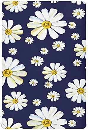 Lençóis de berço floral de camomila branca para meninos pacote de meninas e lençóis super suaves folha de