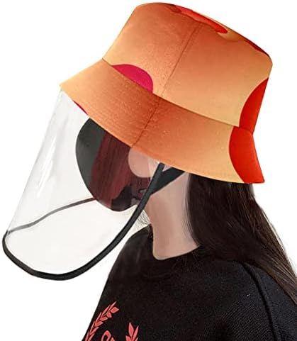 Chapéu de proteção para adultos com escudo facial, chapéu de pescador anti -sun tap, deserto noturno lua