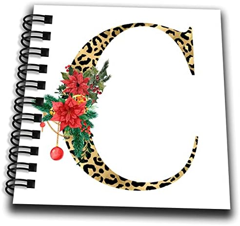 Monograma de 3drose glam clemment imagem C inicial de manchas de leopardo de ouro vermelho. - desenho de livros