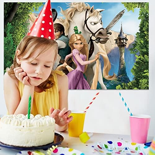 Decorações de festa de Tudin Rapunzel, cenário de aniversário de Rapunzel, Rapunzel Birthday Party Supplies Rapunzel