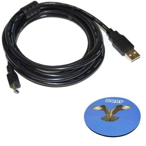 HQRP Extra Long 10ft USB a mini cabo USB compatível com Garmin Dezl 560lmt / 570lmt / 760lmt / 770lmthd