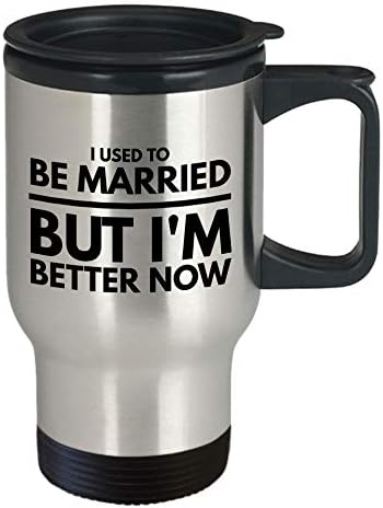 Happy Divorce Coffee Travel Caneca Melhor engraçado Cup de chá divorciado, ideia perfeita para homens, mulheres que eu costumava me casar, mas estou melhor agora
