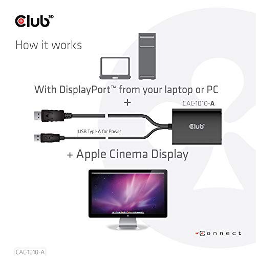 Clube 3D DisplayPort Adaptador para DVI-D Dual Link HDCP OFF Male ativo/B preto