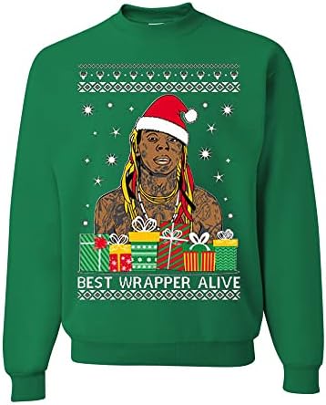 Vestuário personalizado selvagem Melhor rapper Ever Feio Christmas Crew Neck