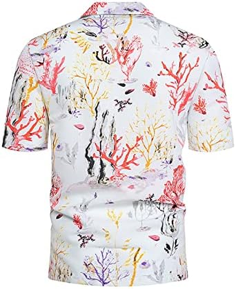 Camisas florais masculas botão de manga curta para baixo camisa