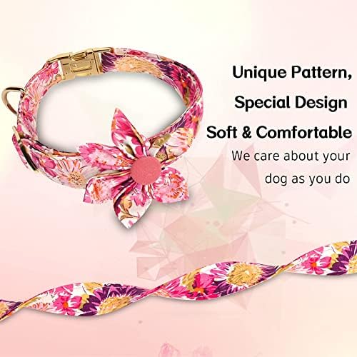 Colarinho de cachorro com flor, colarinho de cachorro fofo ajustável, colarinho floral macio e durável para cães