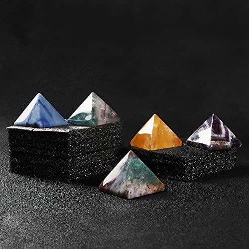 SMQ 1.6 Pirâmide de orgona de cristal de ametista para energia positiva de meditação de pedras preciosas de energia positiva Cristais roxos e pedras de decoração de cura para o equilíbrio de ioga chakra