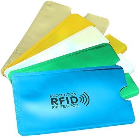 Patikil RFID bloqueando mangas de cartão de crédito coloridas, suporte de protetor sem contato de 30 pacote para bolsa NFC, 5 cores
