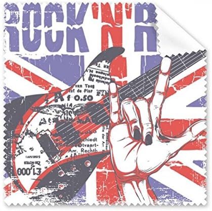Rock Guitar Inglaterra Brã -Bretanha Bandeira UK Limpeza Tela de Tela de Tela Limpador 5pcs