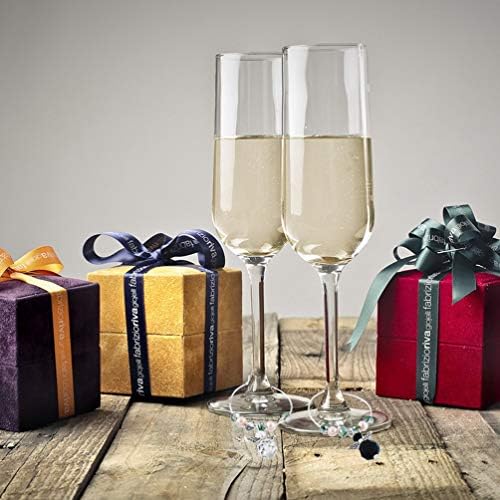 AMOSFUN 6PCS Wine Glass Charms de Natal Marcadores de vidro de vinho Tags de vidro de vidro Drink Marcadores Favores de vinho