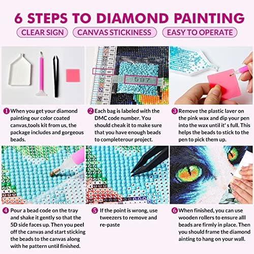 Kits de pintura de diamante 5D de DIY 5D para adultos e crianças ， kits de arte de diamante completa