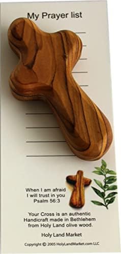 Mercado da Terra Santa Cruzes de bolso/holding de madeira de azeitona - 2,75 polegadas cada um com certificado de