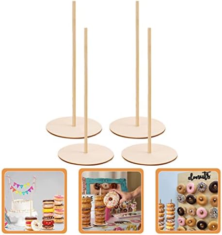 GadPIPARTY 4PCS Wood Donut Holder Stand Standrest Display Stand Stand Stand Bar Display Suporte de sobremes