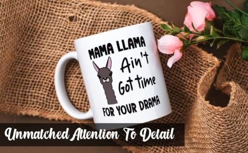 Caneca de cerâmica de 11 onças - Mama Llama não tem tempo para o seu drama - cerâmica de qualidade