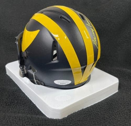 Braylon Edwards assinou e inscrito F -OSU Michigan Wolverines Mini capacete JSA CoA - Mini capacetes autografados