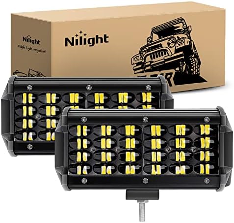 Nilight 18027C-A 2PCS 6,5 polegadas 2 pacote 7 polegadas 72W 7200lm LED LED LED OFF-ROAD PODS Spot Beam Spot