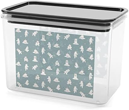 Westie Dog Storage Box Plastic Food Organizer Recurthers Botos com tampa para cozinha