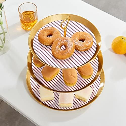 3 Placa de fruta de cupcake de 3 camadas de sobremesa Plástico para servir suporte de exibição para casamento