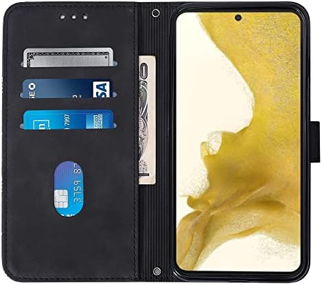 Caixa da carteira de LeMaxelers para Samsung S23+ Plus, com capa magnética de couro PU com porta -cartas Caso de proteção à prova de choque para Samsung Galaxy S23 Plus Black YB2