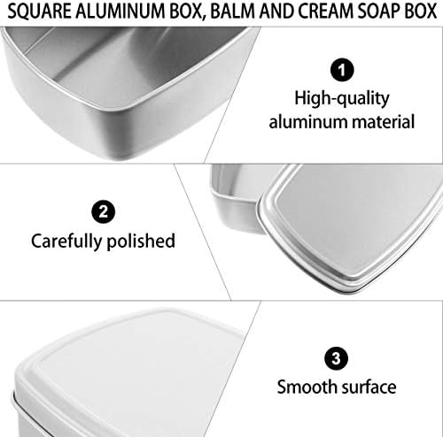 OPERITACX Soapbox 2pcs Caixa de sabão de alumínio vazio de metal para fazer velas, fabricando doces- Balmões