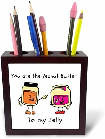 3drose imagens engraçadas de uma manteiga de amendoim e uma geléia - portadores de caneta de telha