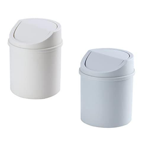 Latas de lixo de lixo de plástico kisangel 2pcs Desktop mini latas de lata de lixo lixo lixo de lixo de lixo com tampa de lixo