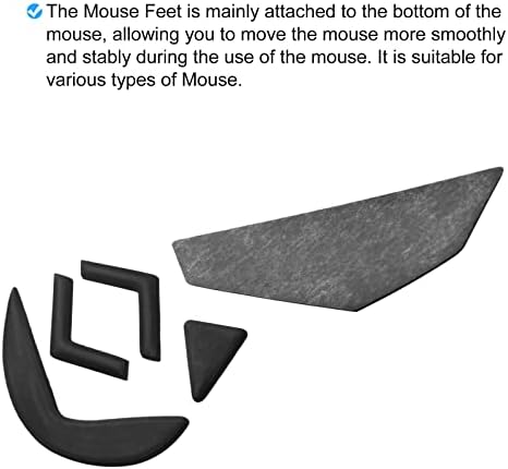 Patikil arredondou as bordas curvas com pés de camundongo PACTS 0,8mm W Limping Paper para G502 Wired Gaming Mouse Feet Substituição preta 6pcs/3