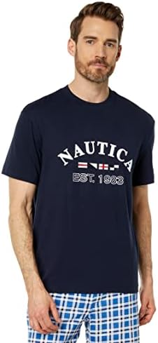 T-shirt de sono gráfico de logotipo da Nautica Men
