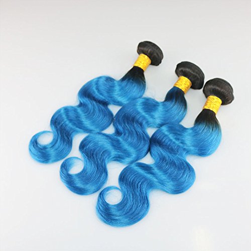 Cabelo Yant 6a ombre ombre cabelos brasileiros Cabelo de cabelo virgem onda de cabelo humano Terra 3 pacotes 24 24 26 polegadas #T1B/Blue Color Pack de 3